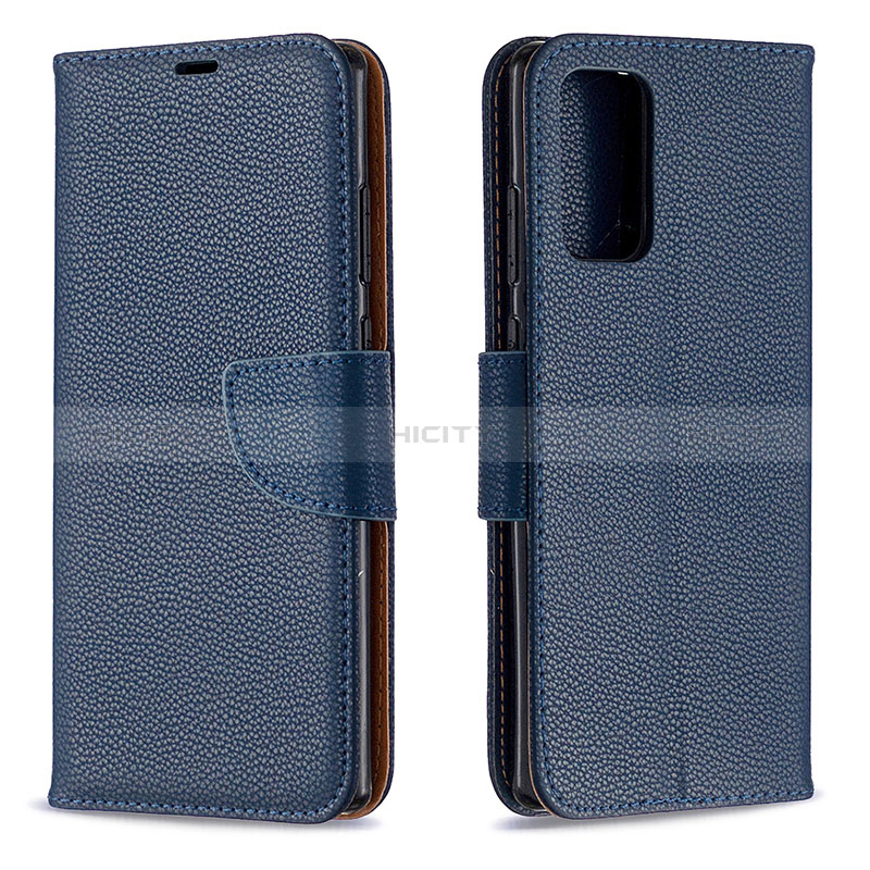 Coque Portefeuille Livre Cuir Etui Clapet B06F pour Samsung Galaxy Note 20 5G Bleu Plus