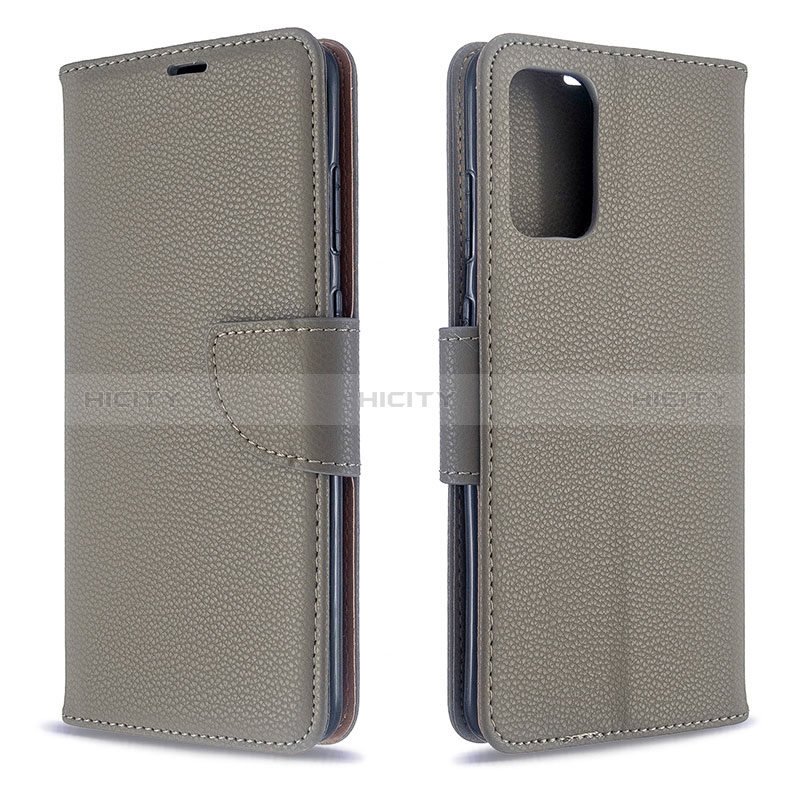 Coque Portefeuille Livre Cuir Etui Clapet B06F pour Samsung Galaxy S20 5G Gris Plus