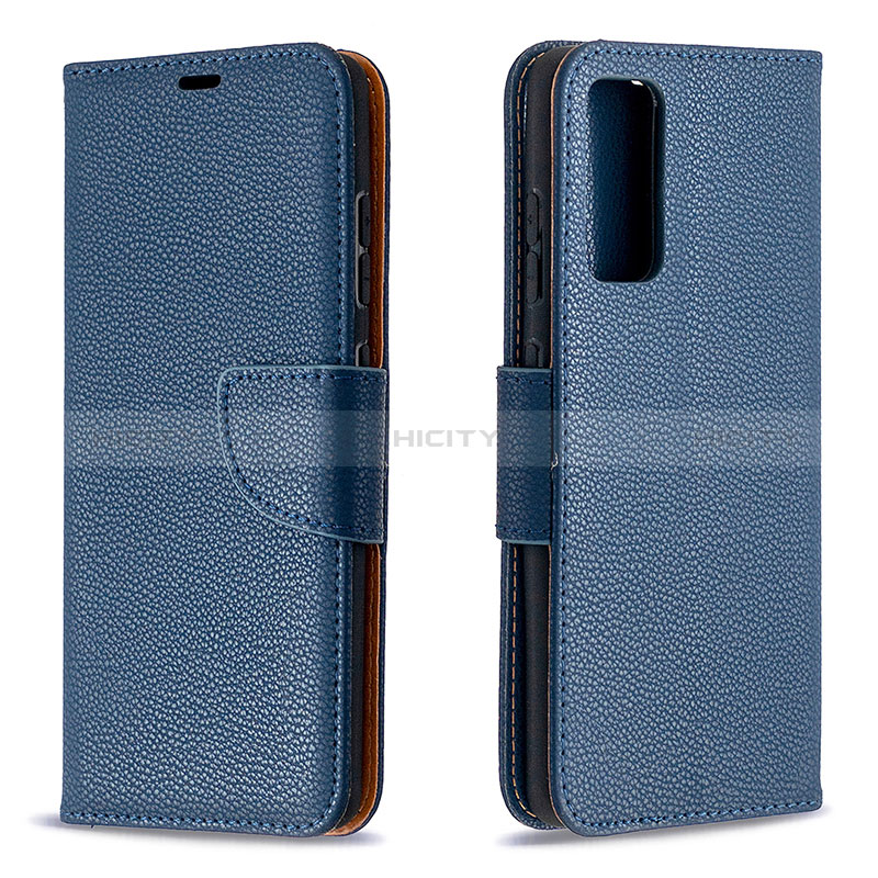 Coque Portefeuille Livre Cuir Etui Clapet B06F pour Samsung Galaxy S20 FE 4G Bleu Plus