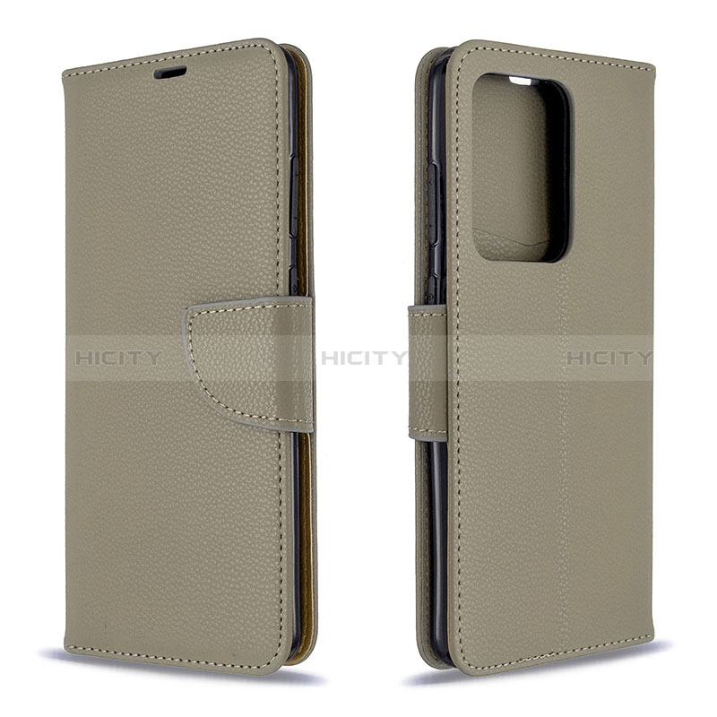 Coque Portefeuille Livre Cuir Etui Clapet B06F pour Samsung Galaxy S20 Plus 5G Gris Plus