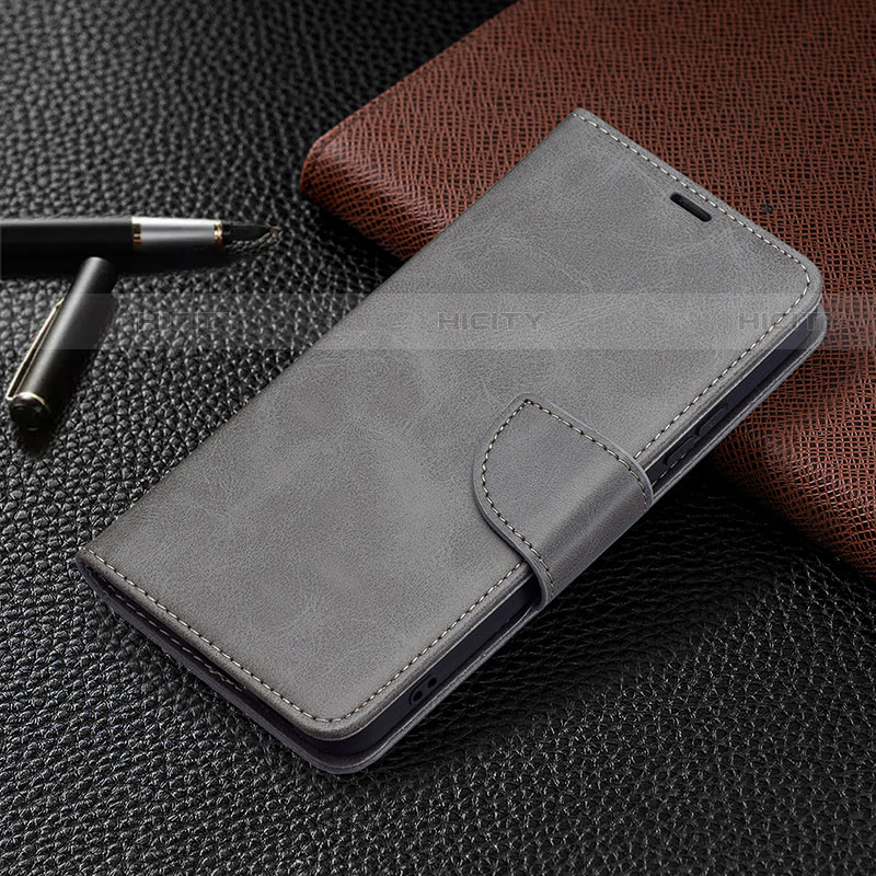 Coque Portefeuille Livre Cuir Etui Clapet B06F pour Samsung Galaxy S21 5G Gris Plus