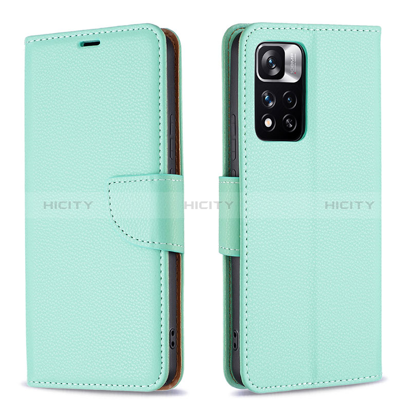 Coque Portefeuille Livre Cuir Etui Clapet B06F pour Xiaomi Mi 11i 5G (2022) Vert Plus