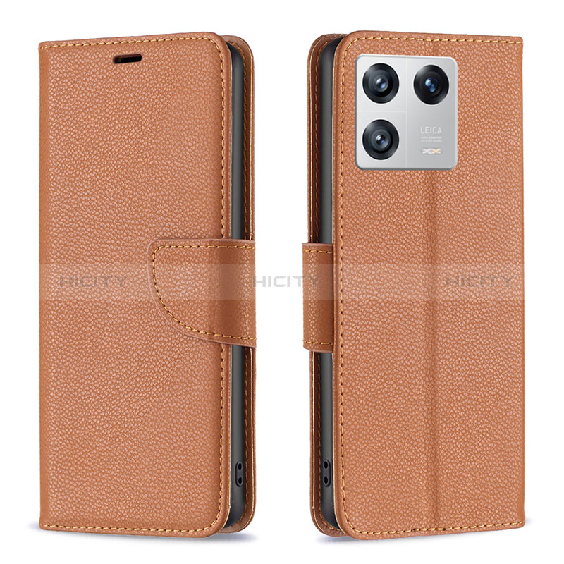 Coque Portefeuille Livre Cuir Etui Clapet B06F pour Xiaomi Mi 13 5G Marron Plus