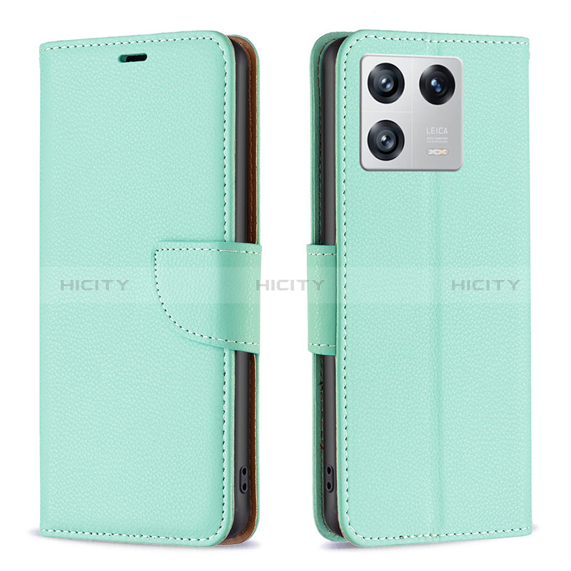 Coque Portefeuille Livre Cuir Etui Clapet B06F pour Xiaomi Mi 13 5G Vert Plus