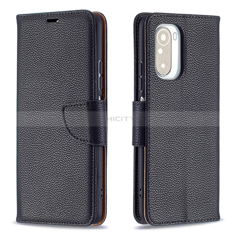 Coque Portefeuille Livre Cuir Etui Clapet B06F pour Xiaomi Poco F3 5G Noir Plus