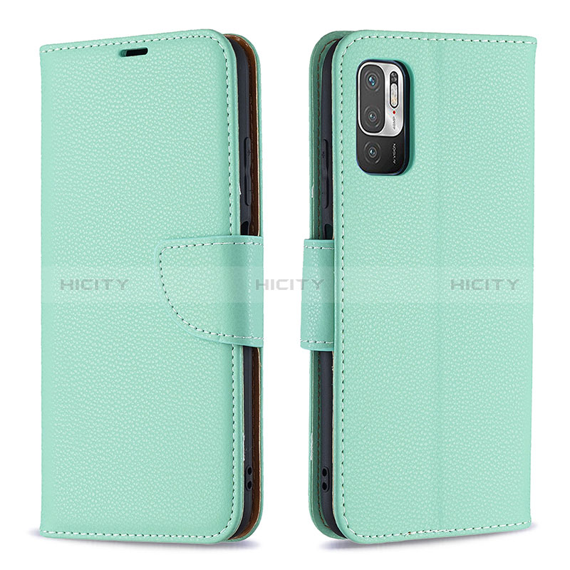 Coque Portefeuille Livre Cuir Etui Clapet B06F pour Xiaomi POCO M3 Pro 5G Vert Plus