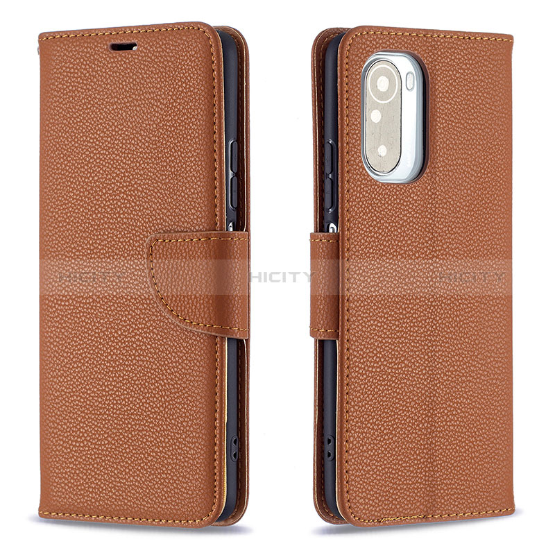 Coque Portefeuille Livre Cuir Etui Clapet B06F pour Xiaomi Redmi K40 Pro+ Plus 5G Marron Plus