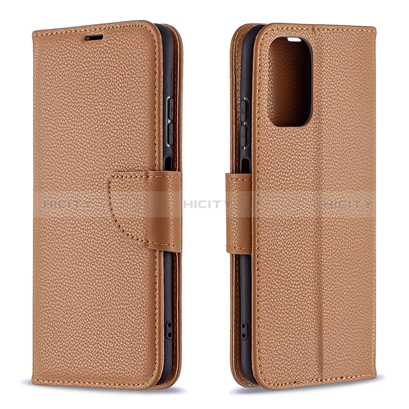 Coque Portefeuille Livre Cuir Etui Clapet B06F pour Xiaomi Redmi Note 10 4G Marron Plus