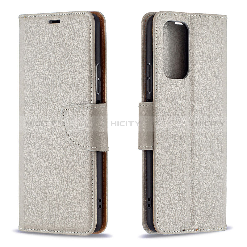 Coque Portefeuille Livre Cuir Etui Clapet B06F pour Xiaomi Redmi Note 10 Pro Max Gris Plus