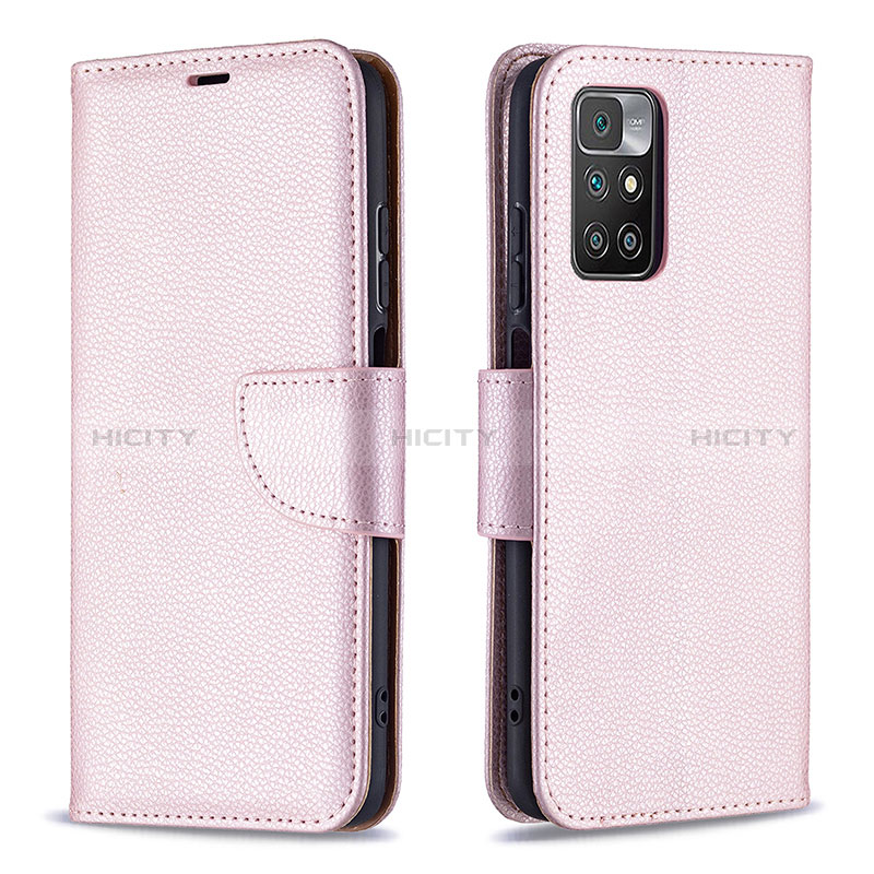 Coque Portefeuille Livre Cuir Etui Clapet B06F pour Xiaomi Redmi Note 11 4G (2021) Or Rose Plus