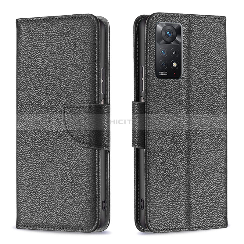 Coque Portefeuille Livre Cuir Etui Clapet B06F pour Xiaomi Redmi Note 11 Pro 4G Noir Plus