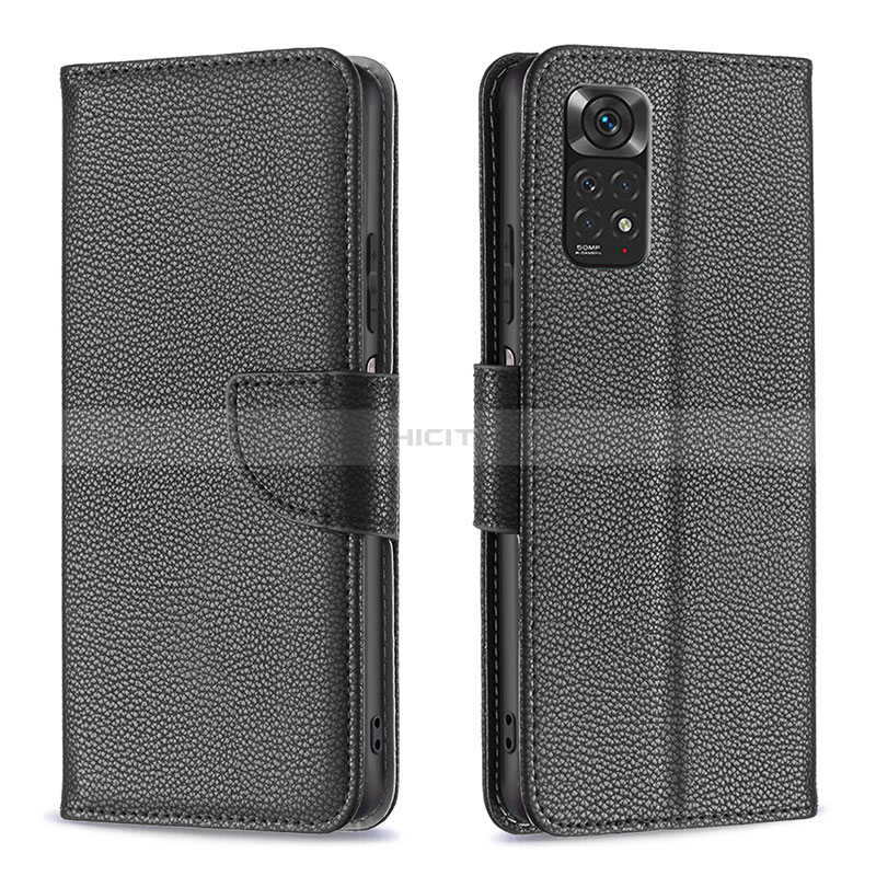 Coque Portefeuille Livre Cuir Etui Clapet B06F pour Xiaomi Redmi Note 11S 4G Noir Plus