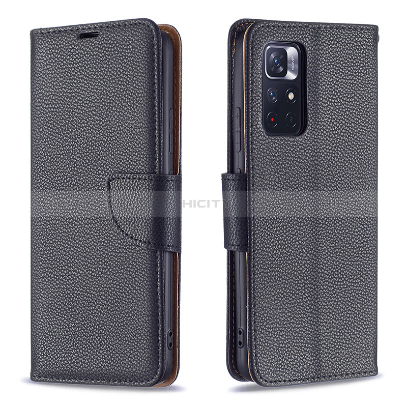 Coque Portefeuille Livre Cuir Etui Clapet B06F pour Xiaomi Redmi Note 11T 5G Noir Plus