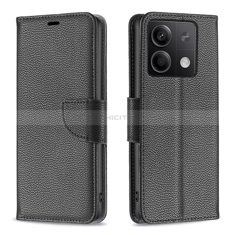 Coque Portefeuille Livre Cuir Etui Clapet B06F pour Xiaomi Redmi Note 13 5G Noir Plus