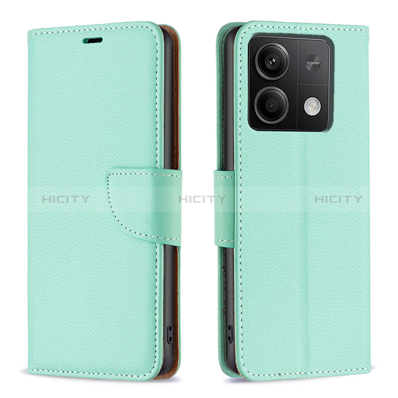 Coque Portefeuille Livre Cuir Etui Clapet B06F pour Xiaomi Redmi Note 13 5G Vert Plus