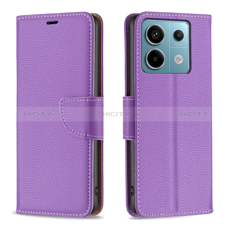 Coque Portefeuille Livre Cuir Etui Clapet B06F pour Xiaomi Redmi Note 13 Pro 5G Violet Plus