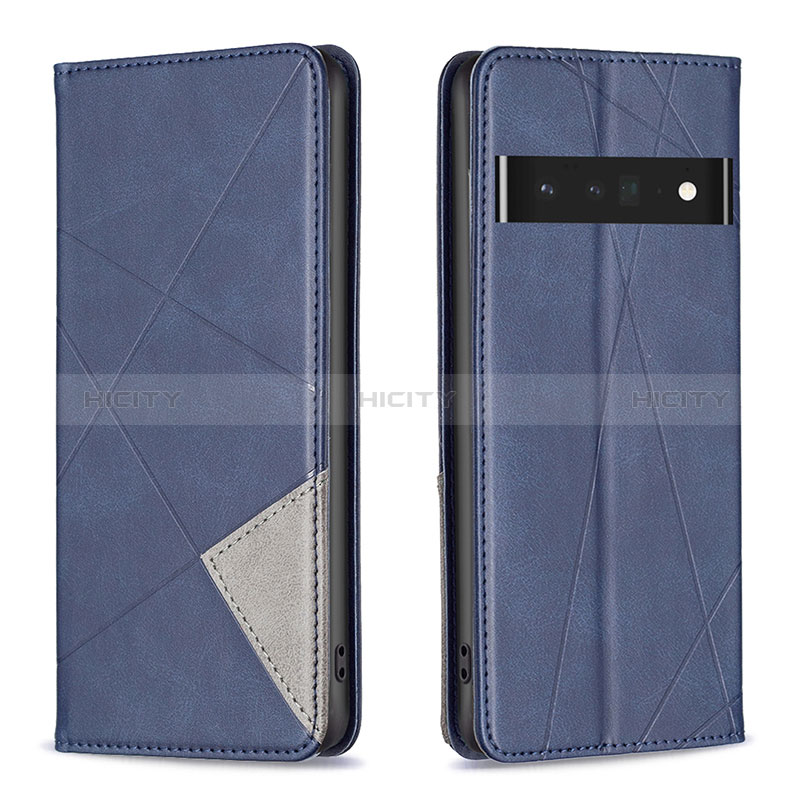 Coque Portefeuille Livre Cuir Etui Clapet B07F pour Google Pixel 7 Pro 5G Bleu Plus