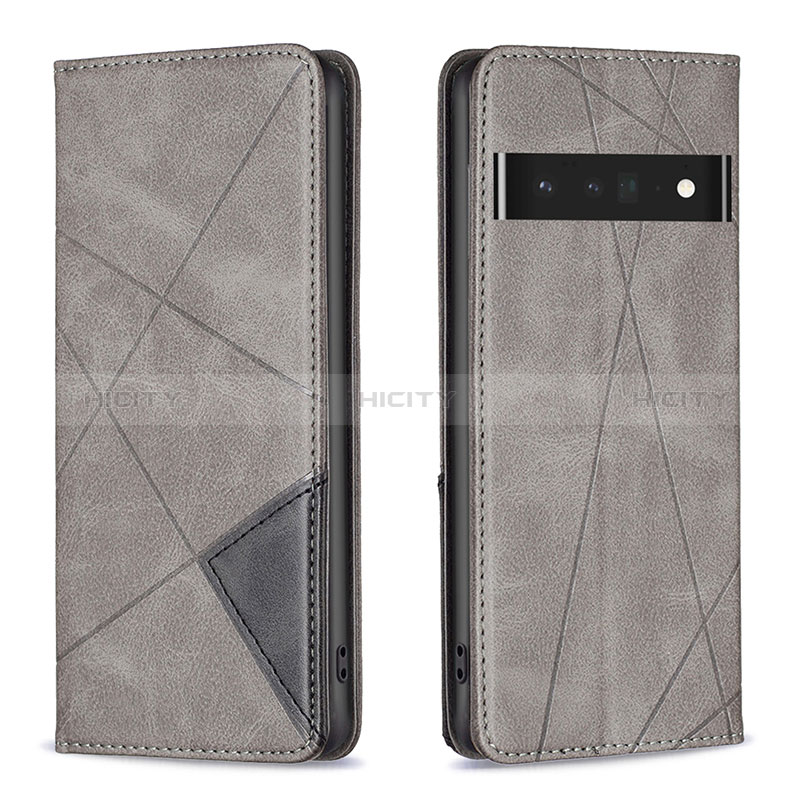 Coque Portefeuille Livre Cuir Etui Clapet B07F pour Google Pixel 7 Pro 5G Gris Plus