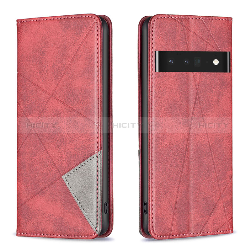 Coque Portefeuille Livre Cuir Etui Clapet B07F pour Google Pixel 7 Pro 5G Rouge Plus