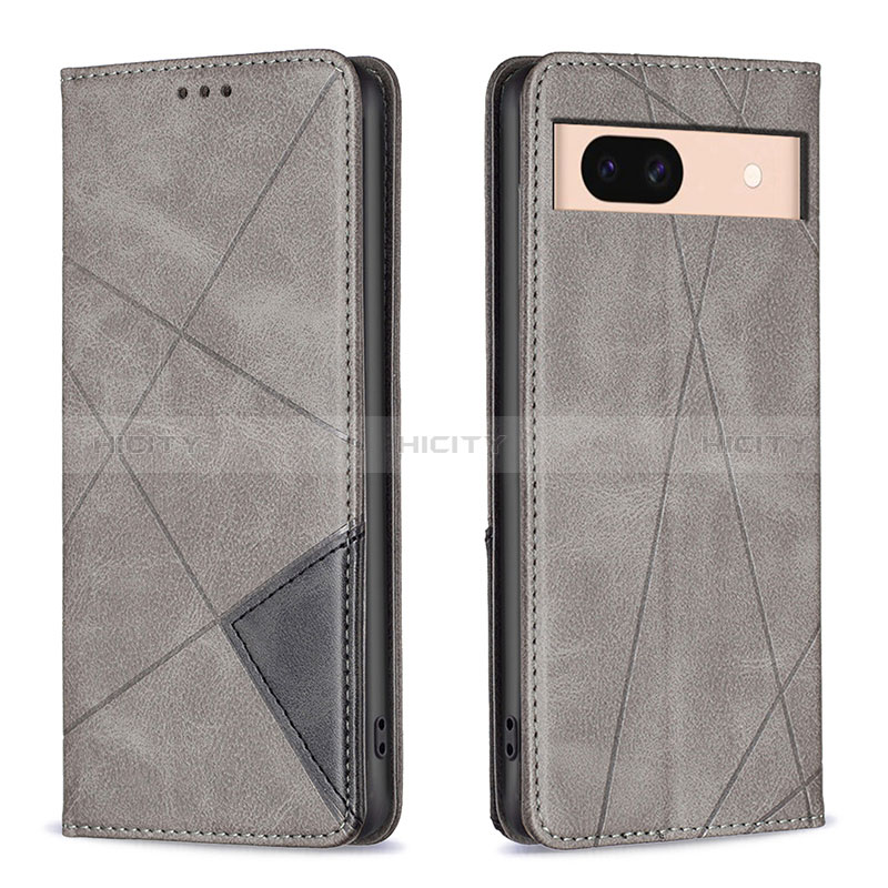 Coque Portefeuille Livre Cuir Etui Clapet B07F pour Google Pixel 8a 5G Gris Plus