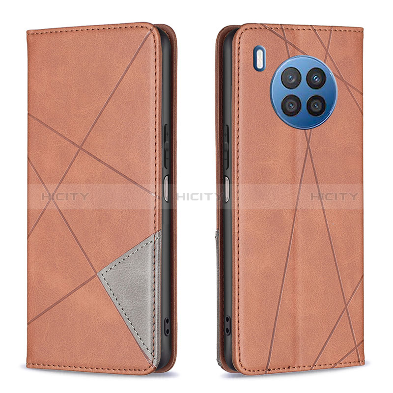 Coque Portefeuille Livre Cuir Etui Clapet B07F pour Huawei Honor 50 Lite Marron Plus