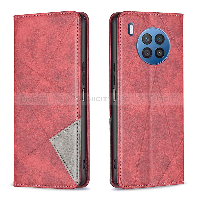 Coque Portefeuille Livre Cuir Etui Clapet B07F pour Huawei Honor 50 Lite Rouge Plus