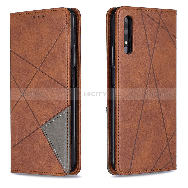 Coque Portefeuille Livre Cuir Etui Clapet B07F pour Huawei Honor 9X Marron Plus