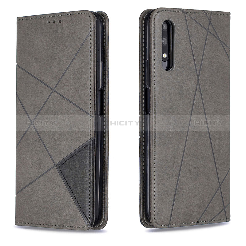 Coque Portefeuille Livre Cuir Etui Clapet B07F pour Huawei Y9 Prime (2019) Gris Plus