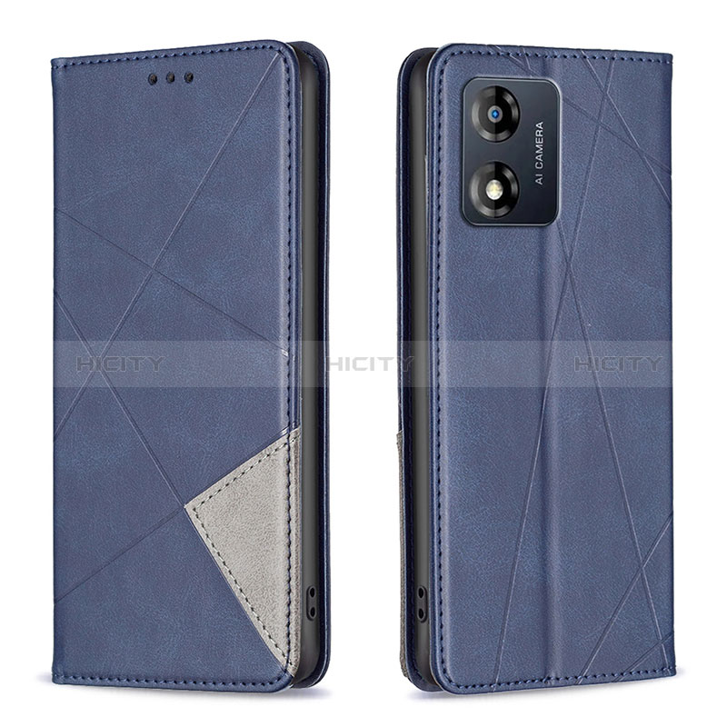 Coque Portefeuille Livre Cuir Etui Clapet B07F pour Motorola Moto E13 Bleu Plus