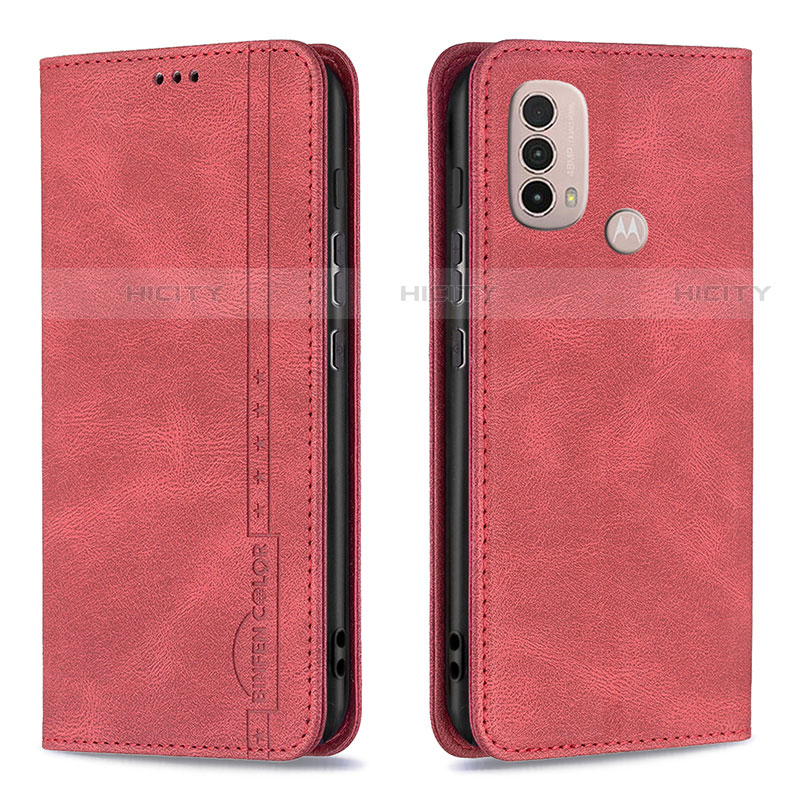 Coque Portefeuille Livre Cuir Etui Clapet B07F pour Motorola Moto E40 Rouge Plus