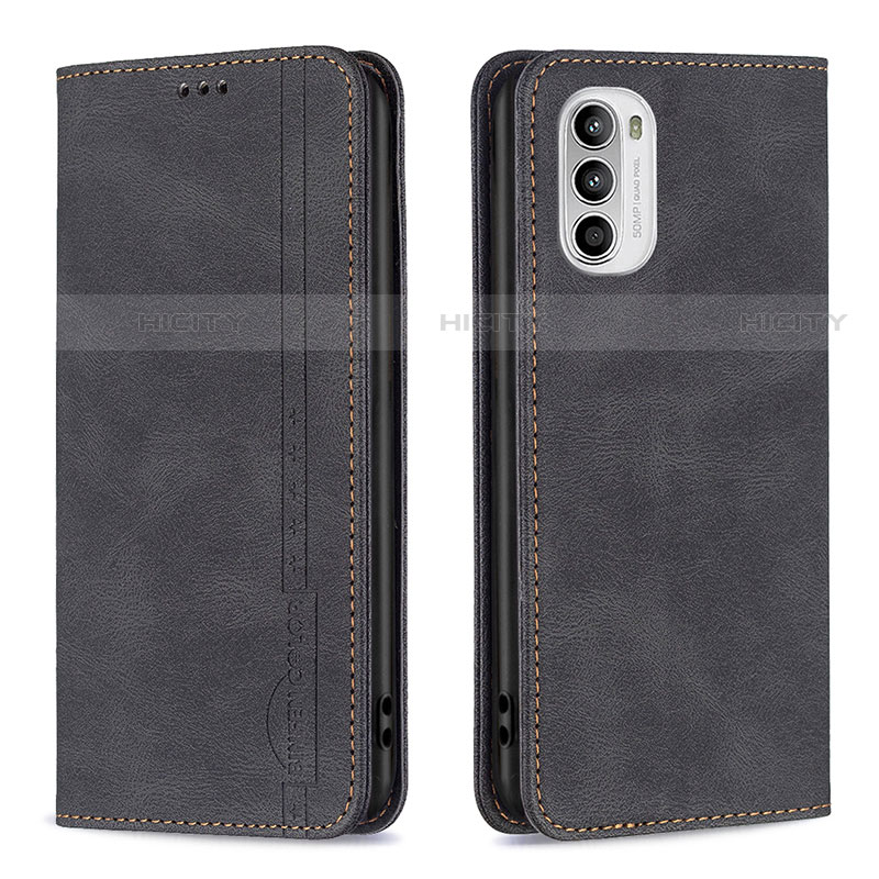 Coque Portefeuille Livre Cuir Etui Clapet B07F pour Motorola Moto Edge (2022) 5G Noir Plus