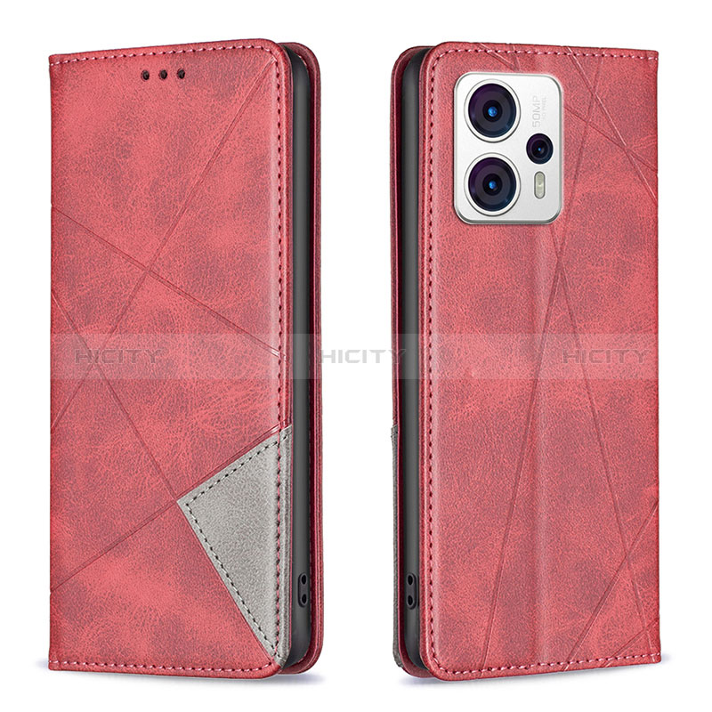 Coque Portefeuille Livre Cuir Etui Clapet B07F pour Motorola Moto G23 Rouge Plus