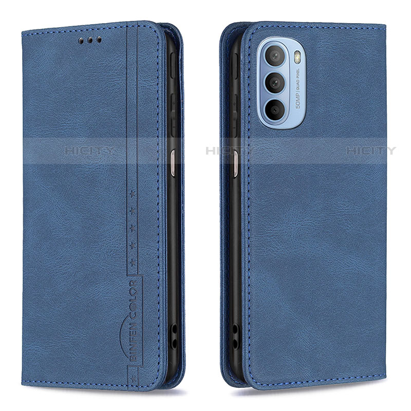 Coque Portefeuille Livre Cuir Etui Clapet B07F pour Motorola Moto G31 Bleu Plus