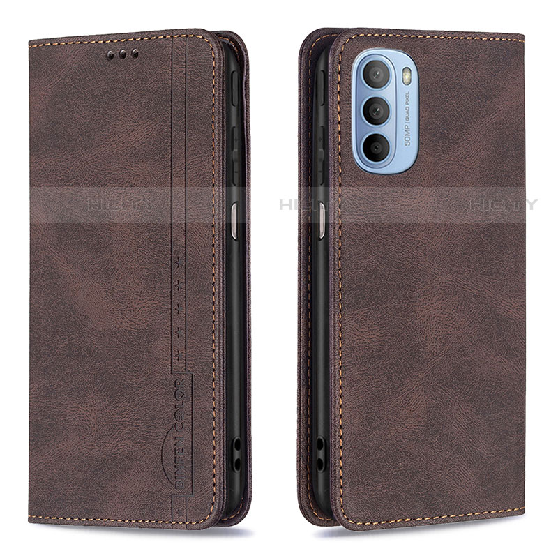 Coque Portefeuille Livre Cuir Etui Clapet B07F pour Motorola Moto G31 Marron Plus