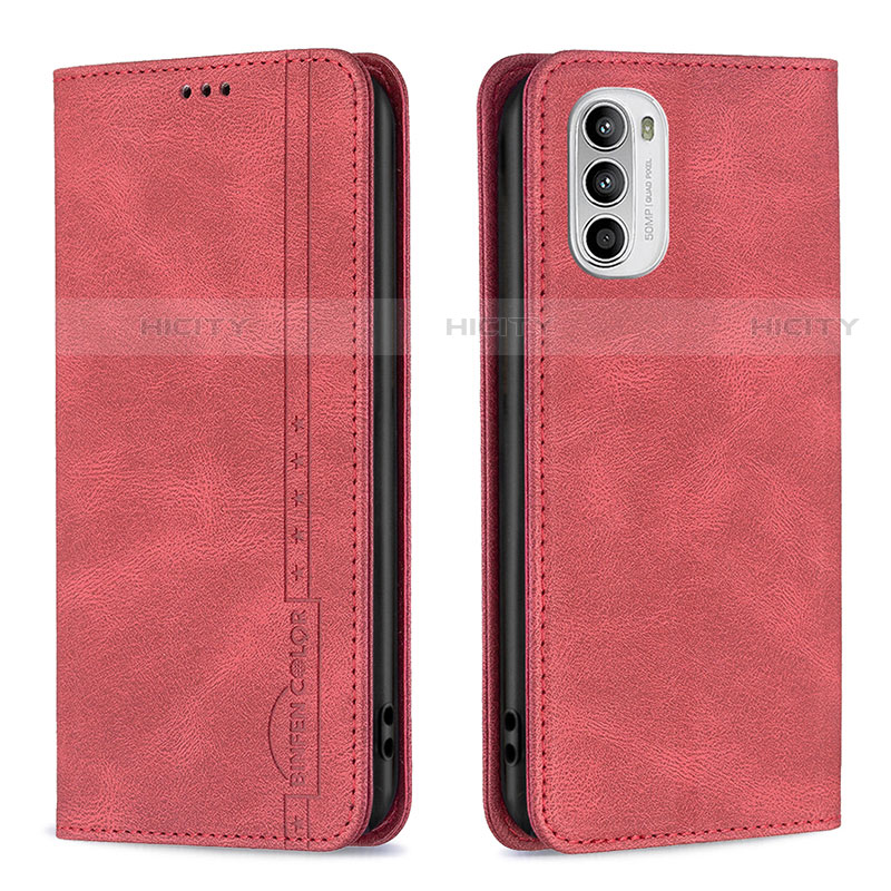 Coque Portefeuille Livre Cuir Etui Clapet B07F pour Motorola Moto G71s 5G Rouge Plus