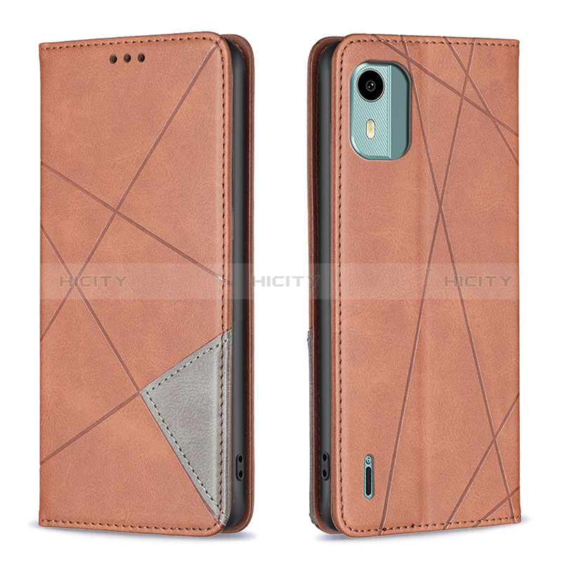 Coque Portefeuille Livre Cuir Etui Clapet B07F pour Nokia C12 Marron Plus