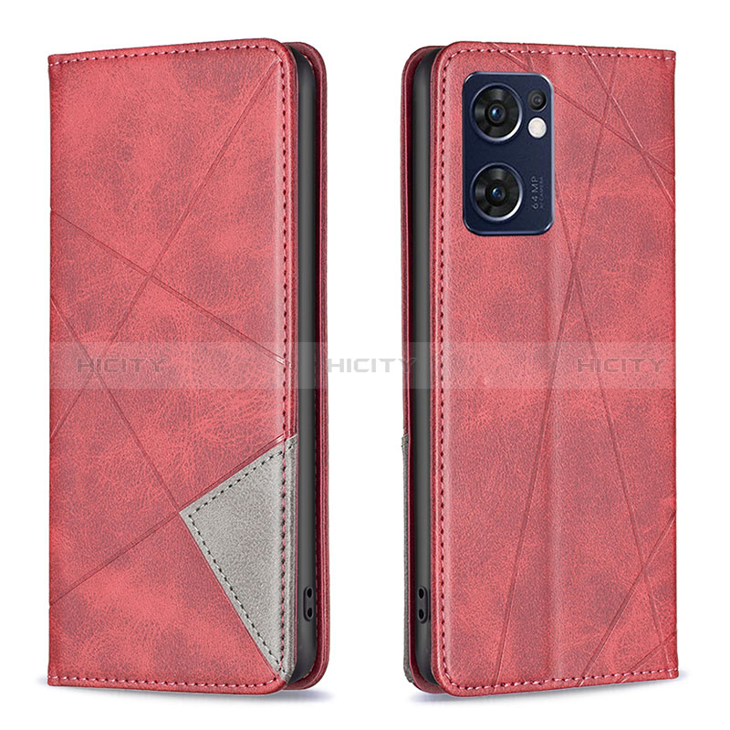 Coque Portefeuille Livre Cuir Etui Clapet B07F pour OnePlus Nord CE 2 5G Rouge Plus