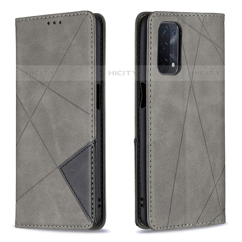 Coque Portefeuille Livre Cuir Etui Clapet B07F pour OnePlus Nord N200 5G Gris Plus