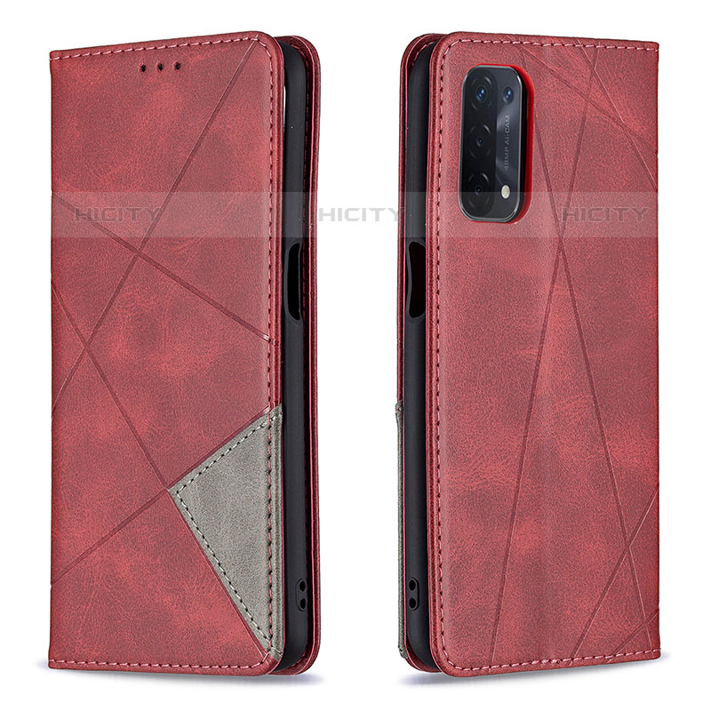 Coque Portefeuille Livre Cuir Etui Clapet B07F pour OnePlus Nord N200 5G Rouge Plus