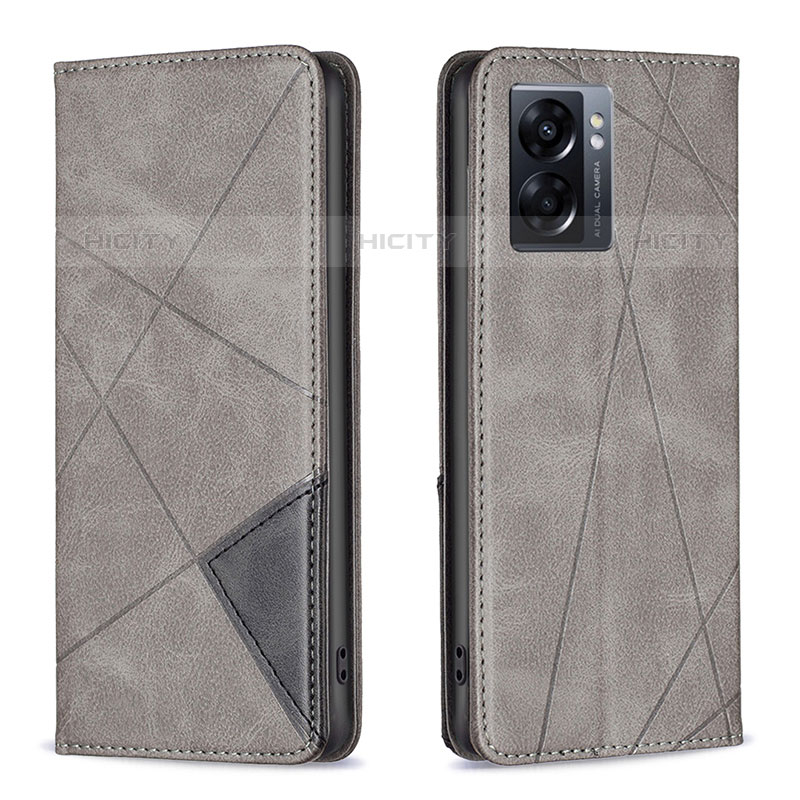 Coque Portefeuille Livre Cuir Etui Clapet B07F pour OnePlus Nord N300 5G Gris Plus