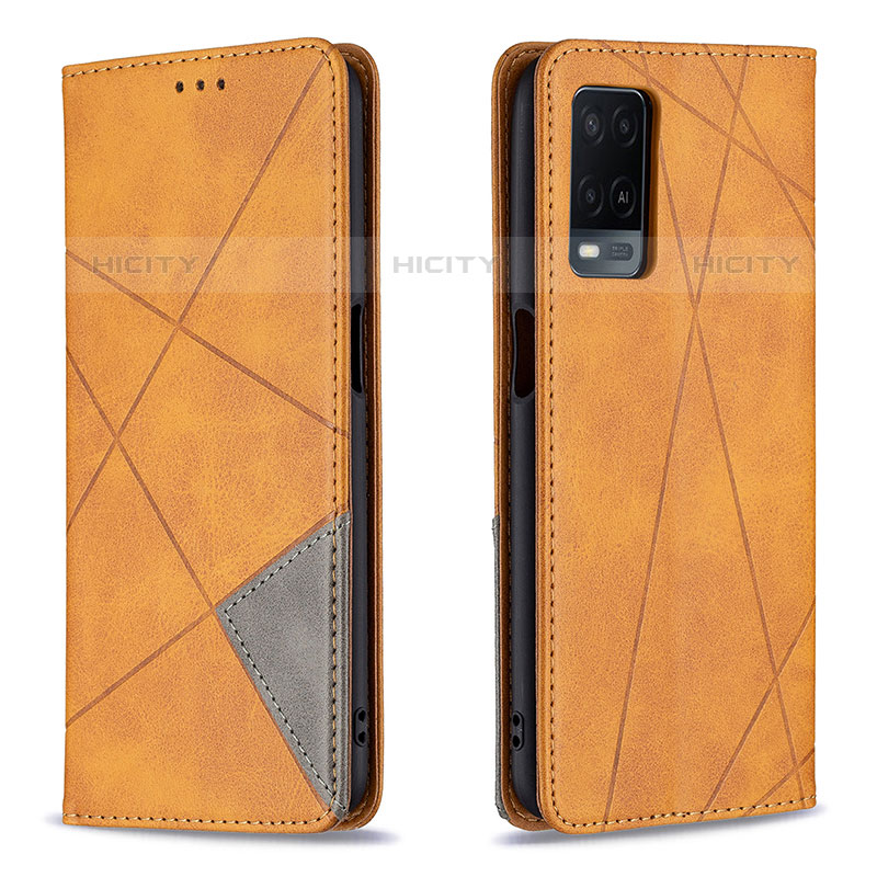 Coque Portefeuille Livre Cuir Etui Clapet B07F pour Oppo A54 4G Brun Clair Plus