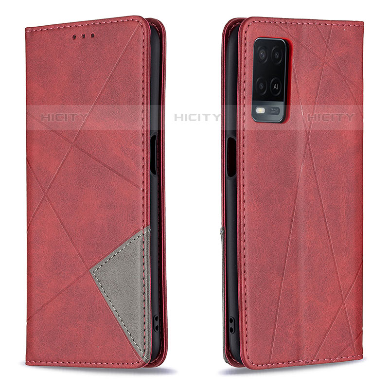 Coque Portefeuille Livre Cuir Etui Clapet B07F pour Oppo A54 4G Rouge Plus