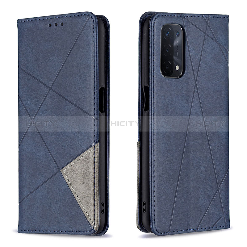 Coque Portefeuille Livre Cuir Etui Clapet B07F pour Oppo A54 5G Bleu Plus