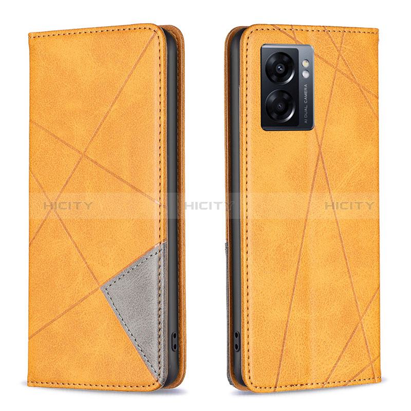 Coque Portefeuille Livre Cuir Etui Clapet B07F pour Oppo A56S 5G Brun Clair Plus