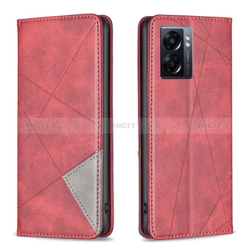 Coque Portefeuille Livre Cuir Etui Clapet B07F pour Oppo A77 5G Rouge Plus