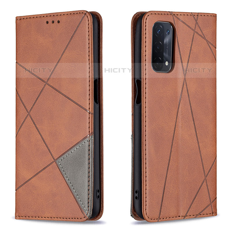 Coque Portefeuille Livre Cuir Etui Clapet B07F pour Oppo A93 5G Marron Plus