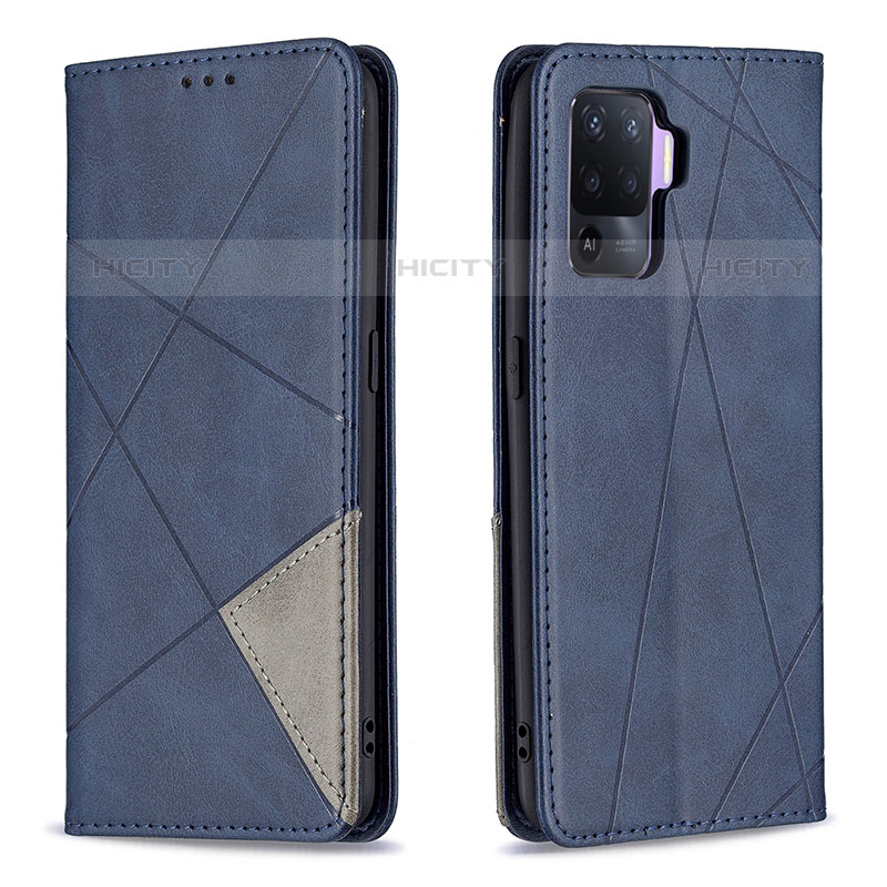 Coque Portefeuille Livre Cuir Etui Clapet B07F pour Oppo A94 4G Bleu Plus