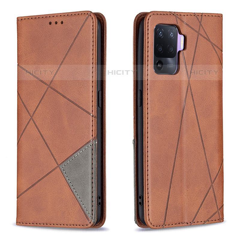 Coque Portefeuille Livre Cuir Etui Clapet B07F pour Oppo A94 4G Marron Plus