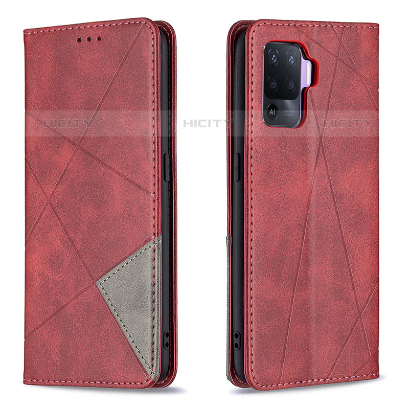 Coque Portefeuille Livre Cuir Etui Clapet B07F pour Oppo A94 4G Rouge Plus