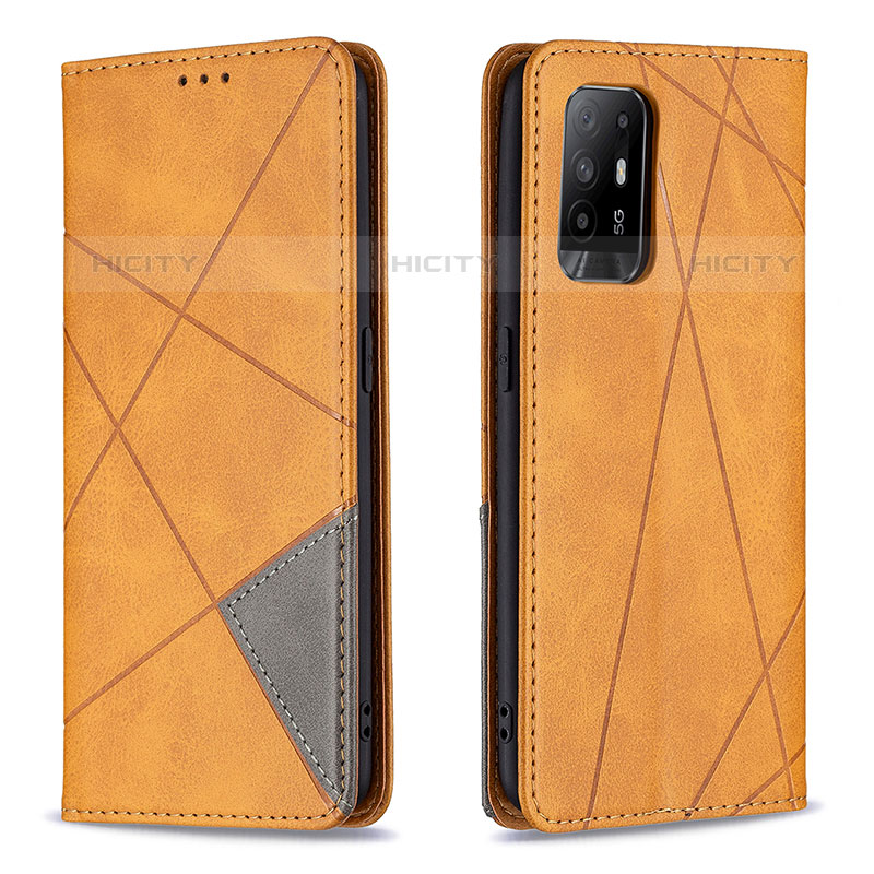 Coque Portefeuille Livre Cuir Etui Clapet B07F pour Oppo A95 5G Brun Clair Plus